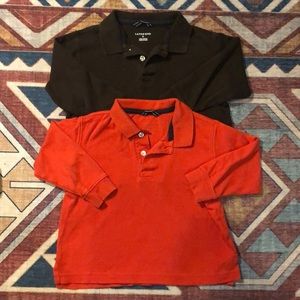 Orange and Brown Lands End long sleeve cotton shirts